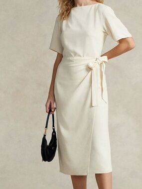 Polo Ralph Lauren Cream Midi Dress Size 4